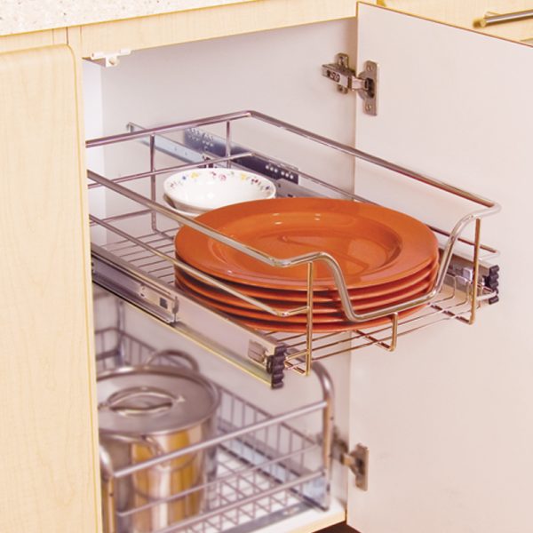 Canasta cromada de 40cm C/riel D-0077-0400