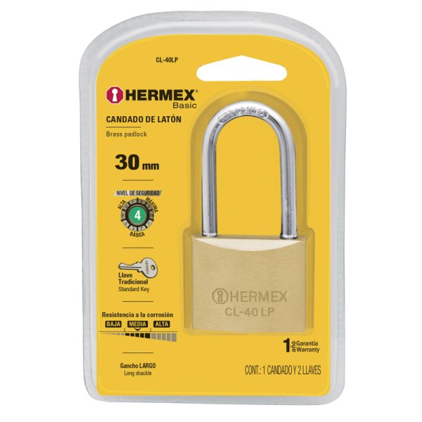 CANDADO HERMEX LATON F-0008-0053 - Imagen 2