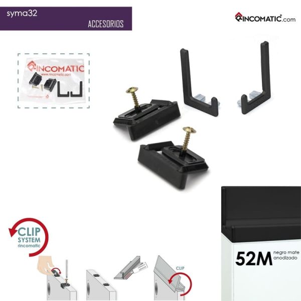 Terminales Syma32 Recto Negro mate F-0021-1564