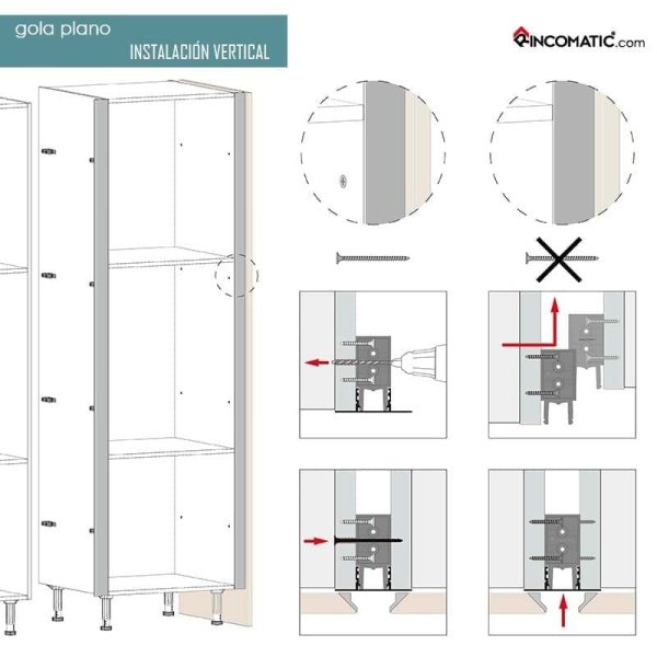 Tirador de perfil Gola Plano – Plata Mate F-0021-1571 - Imagen 3