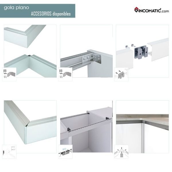 Tirador de perfil Gola Plano – Plata Mate F-0021-1571 - Imagen 4