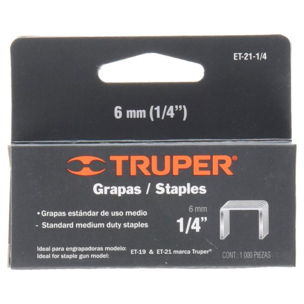 Grapas de 1/4” para pistola Truper F-0061-0220
