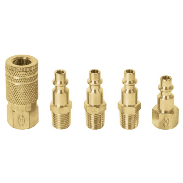 Juego de coples y conectores de latón Truper para compresores F-0205-0061