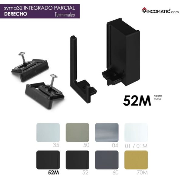 Terminales Syma32 integrado parcial Der. Negro Mate F-0021-1545