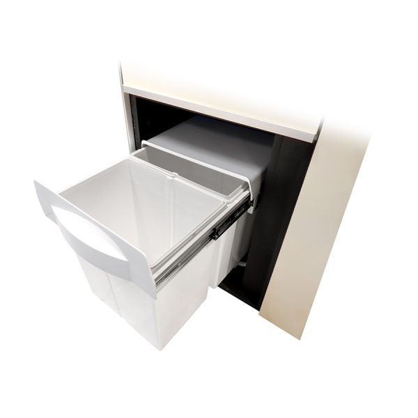 Cesto para basura con riel blanco 40cm D-0078-0002