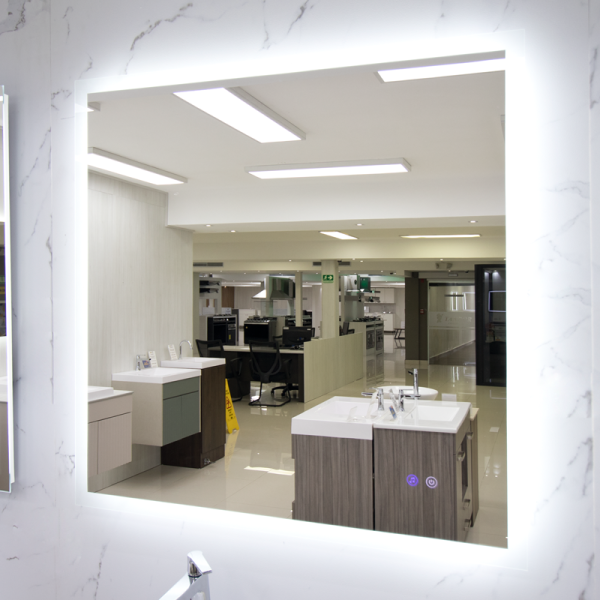 Espejo inteligente de 80 x 80 cm con luz LED