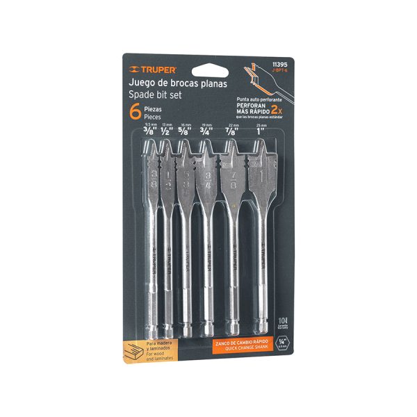 Brocas planas juego de 6 unid. H-0002-0006