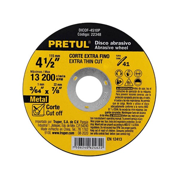 Disco corte metal 4-1/2″ H-0031-0240