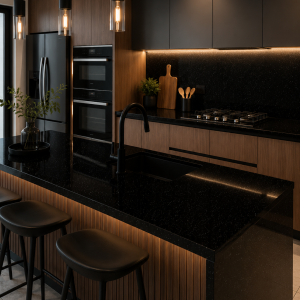 Superficie Solida 760x3680x12 Black Glass