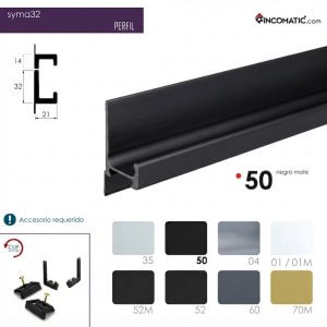 Tirador de Perfil Syma32 Recto – Negro Mate F-0021-1462