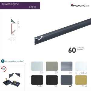 Tirador de perfil Syma2 Inglete – Negro mate F-0021-1470