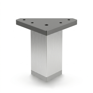 Pata de Aluminio y Plástico Color Plata 40 × 40 mm